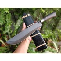 ราคา มาเชเต้ machete มีดแคมป์ มีดลาบ มีดเดินป่า มีดเหน็บ อีเหน็บ มีดทำสวน ใบ 11” ตีร้อนผิวรมดำ ด้ามไม้ประดู่-ฝักสักรมดำ (40554079974)