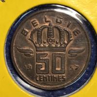 ราคา No.60425 ปี1957 เบลเยี่ยม 50 CENTIMES เหรียญสะสม เหรียญต่างประเทศ เหรียญเก่า หายาก ราคาถูก (15488191086)