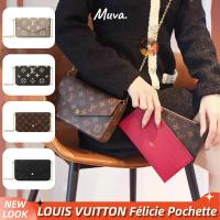 ราคา หลุยส์วิตตองLouis Vuitton POCHETTE FELICIE Women/Shoulder Bag สุภาพสตรี/กระเป๋าสะพายไหล่/กระเป๋าโซ่ LV (20681203878)