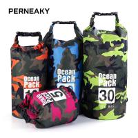 ราคา Perneaky กันน้ําแห้งกระเป๋า PVC แบบพกพา Camo กลางแจ้งดําน้ํา River Ocean กระเป๋าเป้สะพายหลัง (26862954112)