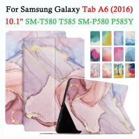 ราคา สําหรับ Samsung Galaxy Tab E (2015) 9.6 นิ้วภาพวาดสีน้ําน้ํามันสไตล์คุณภาพสูงหนัง SM-T560 T561 แท็บเล็ต (27038802902)