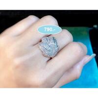 ราคา แหวนรูปใบไม้หน้าเต็ม ฝั่งเพชร CZ (2120012424)