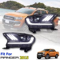 ราคา ไฟหน้า โปรเจคเตอร์ LED ไฟหน้าแต่ง สำหรับ Ford Ranger 2015-2017 Style Ford Mustang สวยงาม ดูดีมีสไตล์ (2688362686)