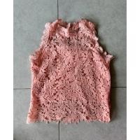 ราคา เสื้อแขนกุด ซีทรู ลูกไม้สีชมพู กระดุมด้านหลัง 1 เม็ด size m ป้าย Jew Berry shop (43554730015)