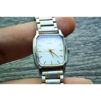 ราคา นาฬิกา Vintage มือสองญี่ปุ่น SEIKO NICKLE ALLOY ระบบ Quartz ผู้หญิง ทรงสี่เหลี่ยม กรอบเงิน หน้าเงิน หน้าปัด 21mm (19204901197)