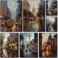 ราคา คลาสสิก Cityscape ในภาพวาดสีน้ํามัน Tokyo London Bus Bustling Street โปสเตอร์ผ้าใบภาพวาดพิมพ์ Wall Art ภาพตกแต่งบ้านของขวัญ (41521642371)