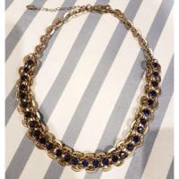 ราคา สร้อยคอประดับคริสตัลสีน้ำเงินโซ่ทอง zara (476770694)