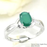 ราคา SKJewelryFactory แหวนพลอยเม็ดเดี่ยว พลอยกรีนอะเกทแท้ สีเขียวเหมาะสำหรับคนเกิดวันพุธ ER01748-GAG (7665292931)