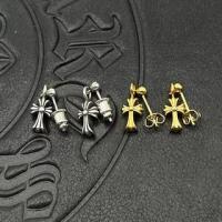 ราคา ต่างหู CH♥/925 ต่างหูไม้กางเขนสีเงิน 22K ต่างหูดอกไม้ไขว้สีทอง (29764010519)