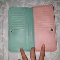 ราคา Hijau Preloved กระเป๋าสตางค์ใบยาวมงกุฎสีชมพูสีเขียว (10322695194)