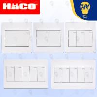 ราคา Haco สวิทช์ทางเดียว ติดลอย (ครบชุด) 1 ช่อง 2 ช่อง 3 ช่อง 4 ช่อง 5 ช่อง (25919423516)