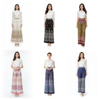 ราคา กางเกงผ้าฝ้ายลายไทย ขายาวบาน ลายไทย จีน ลายมังกรมีหลาย เอวยืดด้านหลัง 28-38" สอบถามสต๊อคก่อนสั่งซื้อ P (6347283421)