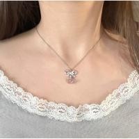 ราคา Vivienne Westwood pearldays Vivienne Westwood pearldays เหรียญสีชมพู Zircon orb Bowknot สามมิติ Planet ต่างหูสร้อยคอ (40964400412)