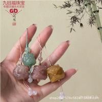 ราคา จี้หยกขนาดเล็ก สไตล์จีน สีม่วง ประดับลายสิงโต พร้อมสายโซ่ ฟรี! (43117343706)