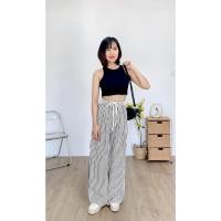 ราคา Thanunyastore - กางเกงขายาวลายทาง เนื้อผ้าดี ทรงสวย (29657081996)