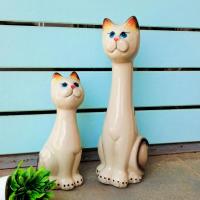 ราคา แมวเซรามิก รูปปั้นแมวแต่งสวน 1 ตัว รุ่นน้องแมวคอยาว รูปปั้นแมว ทนแดดทนฝน แต่งบ้าน แต่งสวน (20195624348)