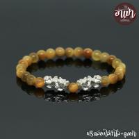 ราคา หินตาเสือทอง โกลเด้นไทเกอร์อายส์ Golden Tiger Eye ขนาด 6 มิล ปี่เซียะคู่ เงินแท้ 92.5% หินแท้ 100% หินตาเสือ (3630154430)