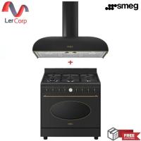 ราคา (Smeg) เครื่องดูดควัน Colonial รุ่น KS89AOE + เตาปรุงอาหาร Colonial สีแอนทราไซต์ รุ่น CO96GMA9 (19959554300)