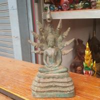 ราคา พระนาคปรกสูง13นิ้วฐาน 6.5นิ้วองค์ทองเหลืองโบราณ (10957023392)