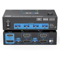 ราคา 8K KVM Switch 2 จอภาพ 2 คอมพิวเตอร์ DisplayPort และ HDMI, 8K@60Hz 4K@144Hz KVM Switch Dual Monitor พร้อม 4 พอร์ต USB 3.0 (27642008177)
