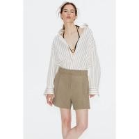 ราคา H&M(เอชแอนด์เอ็ม) กางเกงขาสั้นผสมลินิน ผู้หญิง 1259174_2 (41352160779)