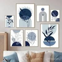 ราคา ภาพวาดผ้าใบศิลปะผนังเรขาคณิตนามธรรมสีน้ำเงินกรมท่า โปสเตอร์และภาพพิมพ์นอร์ดิกสำหรับตกแ (29778512461)