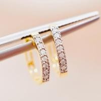 ราคา [ Pre-Order ] ต่างหูเพชรแท้ ทองคำแท้18K (ทอง75.0%) เพชรแท้น้ำ100 เบลเยี่ยมคัต [18KPEO3] (26007970988)