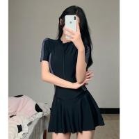 ราคา (ส่งไว) ชุดว่ายน้ำวันพีซ ชุดว่ายน้ำผู้หญิง กระโปรง ซิปหน้า มีกางเกงซับด้านใน ชุดว่ายน้ำกีฬา swim-13 (27076937226)