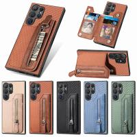 ราคา SAMSUNG กระเป๋าสตางค์สําหรับSamsung Galaxy S24 S23 S22 S21 S20 FE S10 S9 S8 Plus Ultraแม่เหล็กซิปปลอกขาตั้งผู้ถือบัตรฝาครอบโทรศัพท์ (43167618076)