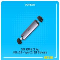ราคา Ugreen SATA NGFF M.2 B Key USB A 3.0 + Type-C 3.1 SSD Enclosure Casing SSD (42270811413)