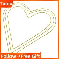 ราคา tutoushop-th พวงหรีดเหล็กรูปทรงกรอบรูปศิลปะการตกแต่งดอกไม้ DIY แหวนแหวนหน้าบ้านสีทอง 11.8in (41422203714)