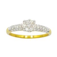 ราคา Happy Jewelry แหวนกระจุก บ่าเพชร แหวนเพชร แหวนทองเพชรแท้ ทองแท้ 37.5% ME906 ฟรีกล่องโบว์ (21759696894)