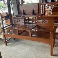 ราคา โซฟาไม้สักแท้ โซฟาไม้สักโชกุน 50x160x45สูงรวม87ซม. ส่งฟรี (40070422680)