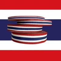 ราคา เทป ริบบิ้นผ้าลายธงชาติไทย ribbon พิมพ์ลายธงชาติไทย เทปธงชาติไทย เทปโพลี มี 4 ขนาด หน่วยขายเป็นเมตร (41009235360)