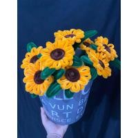ราคา ช่อทานตะวันสำเร็จ ช่อดอกไม้ลวดกำมะหยี่ ดอกไม้ห่อช่อผูกโบว์ (26028339003)
