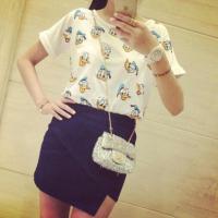 ราคา พร้อมส่ง Donald Duck Tops เสื้อยืดแขนสั้นพิมพ์ลายการ์ตูนน่ารัก (IN33131) cVCr (11415061885)