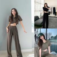 ราคา ชุดสูท 2 ชิ้นสำหรับผู้หญิง เสื้อแขนสั้นและกางเกง ชุดลำลองที่เหมาะสำหรับฤดูร้อน (25636898319)