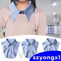 ราคา [ซยองซ์1] คอปกปลอมสีฟ้าลายทางถอดออกได้ปกดิกกี้สําหรับเสื้อเครื่องแบบเสื้อ (42074249234)