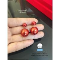 ราคา ต่างหู ดิออร์ ก้านเสียบเงินแท้92.5% สีแดงส้ม มุกหน้า 8mm./หลัง 16mm. ราคาเบาๆ (ก้านเสียบเงินแท้) : EY0470 (11233738726)
