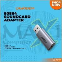 ราคา Ugreen 80864 อะแดปเตอร์การ์ดเสียงภายนอก USB 2-in-1 คุณภาพเสียงเป็นพิเศษ (10644728862)