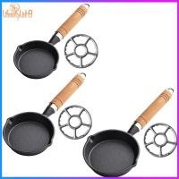 ราคา 10/13/16 ซม.เหล็กหล่อ Mini Skillet ด้ามไม้กระทะขนาดเล็ก Double Drip-Spouts กระทะไข่ Non-Stick สําหรับห้องครัว Home (41267797057)