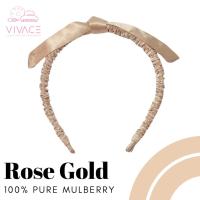 ราคา ที่คาดผมผ้าไหม รุ่น Bow สี Rose Gold ทำจากผ้าไหม แท้100% mulberry silk headband ไม่บีบศีรษะ (29510091711)