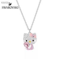 ราคา Swarovski Crystal Elements HELLO KITTY สร้อยคอรูปหัวใจน่ารัก Schwarzkopf จี้แมว KT สีชมพู!ของขวัญทา (28162662586)