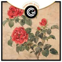 ราคา ภาพวาดดอกกุหลาบรักดอกกุหลาบฮวงจุ้ย2ดอก ภาพวาดติดผนัง สติกเกอร์ติดผนัง พิมพ์ลายบนผืนผ้าใบ ซีจีไอ-830 (40665104138)