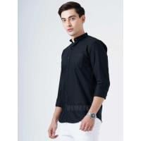 ราคา เสื้อเชิ้ตคอจีนแขนยาวสีดำ ทรงเข้ารูป สลิมฟิต Slim-Fit ผ้าOxford เสื้อเชิ้ตผู้ชายคอจีน (987479501)