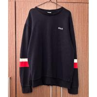 ราคา MERAH Fila เสื้อสเวตเตอร์สีกรมท่าขนาดใหญ่สีแดงและสีขาว pl preloved thrift (29889644757)