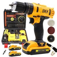 ราคา สว่านแบตกระแทก สว่านแบต สว่านไร้สาย 3 ระบบ รุ่น 198V ยี่ห้อ BKK พร้อมแท่นชาดแบบใหม่ (27528662480)