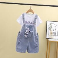 ราคา นิยมยีนส์ ชุดเอี๊ยม เสื้อยืดแขนสั้นสำหรับฤดูร้อนและกางเกงยีนส์ (40368680550)