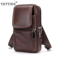 ราคา YETTIES หนังแท้กระเป๋าเอวผู้ชาย Sling กระเป๋าไหล่ขนาดเล็ก Belt Bags (26139583557)