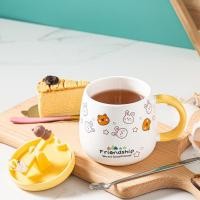 ราคา แก้วเซรามิค Ceramic Mug 350-400 มล. แก้วน้ำพร้อมฝาปิด มีหูจับ ใส่ร้อน-เย็นได้ แถมหลอดซิลิโคน ลายการ์ตูนน่ารัก (25111509136)